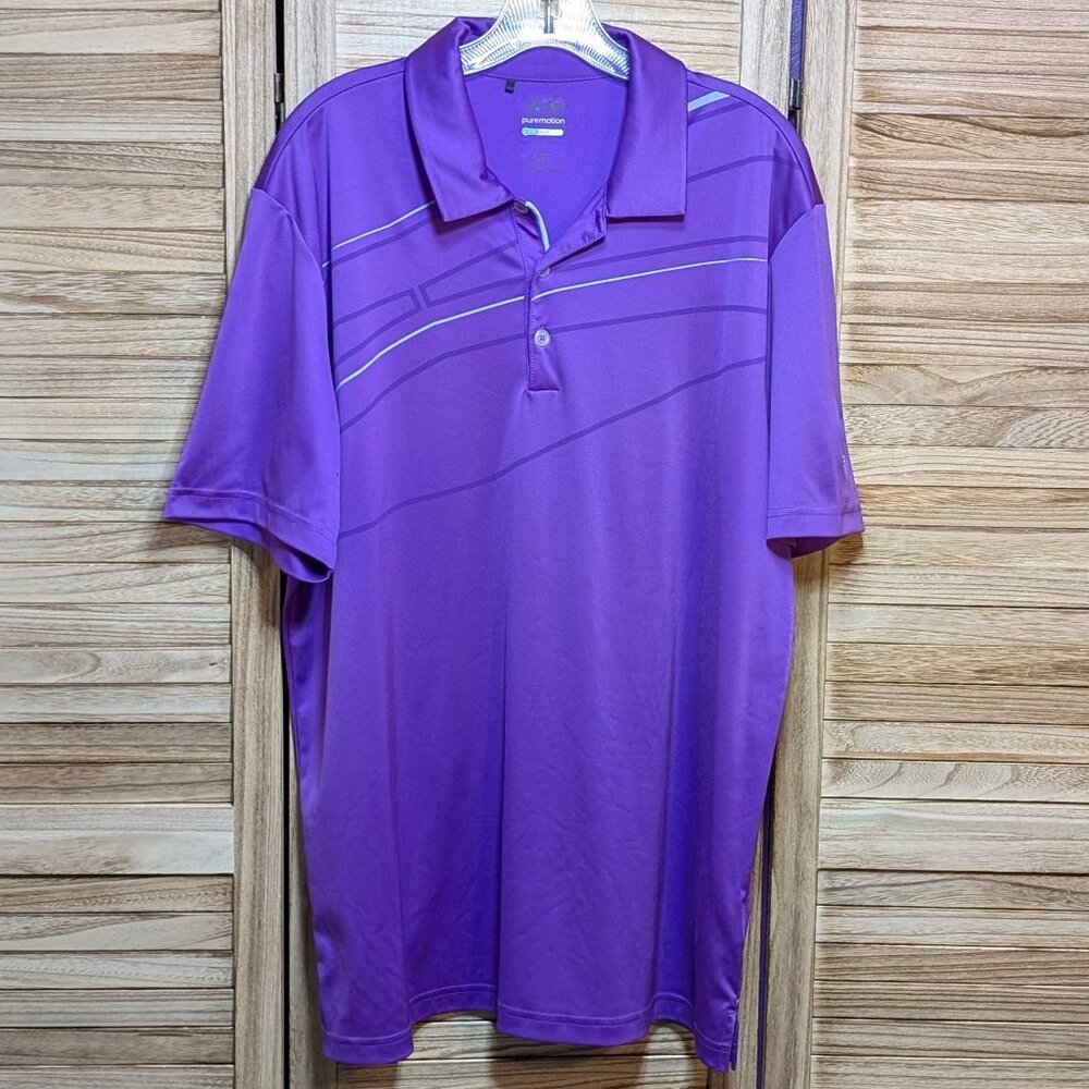 Adidas Polo Cool Max Pure motion Purple Gulf Shirt Size Large